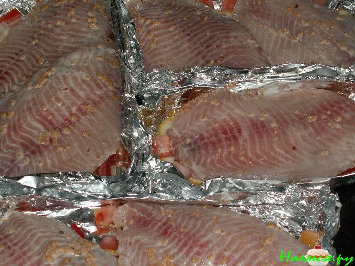 Телапия в медово-горчичном маринаде