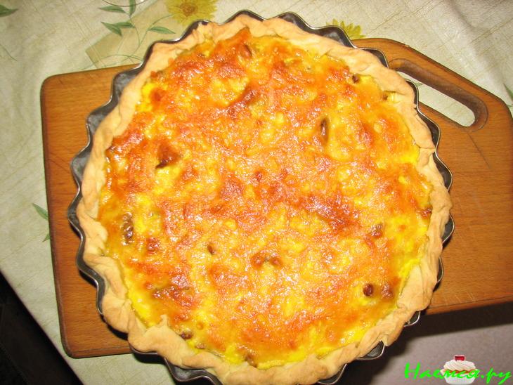 Открытый пирог с лисичками