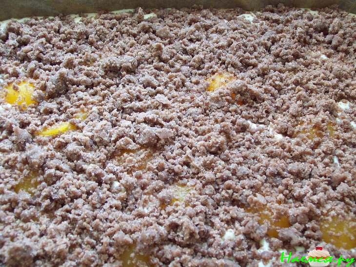 Абрикосово-шоколадный пирог с творогом и посыпкой "Штрейзель" 