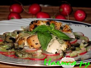 Филе индейки на карпачио из редиса