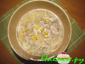 Суп куриный с кукурузой