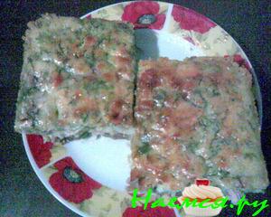 Легкий пирог - запеканка с капустой, шампиньонами и куриным мясом