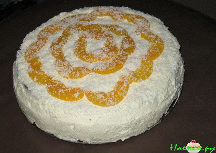 Торт 'Зимняя сказка' с персиками Торт 'Зимняя сказка' с персиками