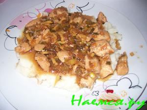 Куриная грудинка с имбирем в соевом соусе