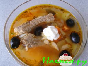 Суп с черными оливами