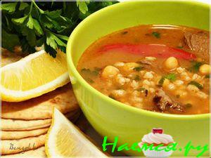 Суп из баранины с нутом и перловкой (Chorba frik)