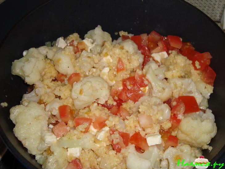 Пшенная каша с капустой брокколи (или цветной)