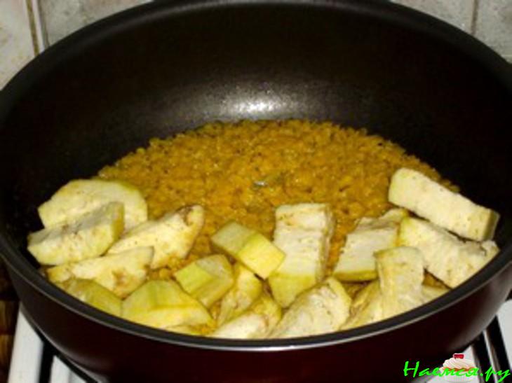 Баклажаны с чечевицей