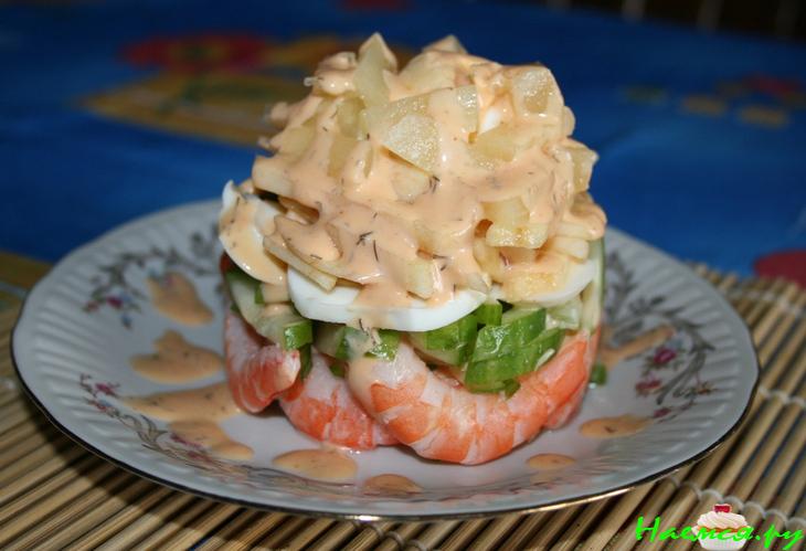 Легкий салат с креветками Легкий салат с креветками