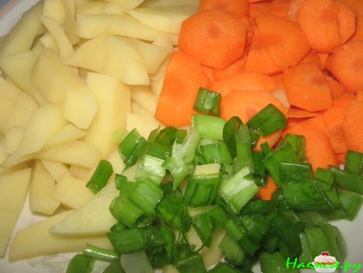 Рыба с овощами запечённая в омлете