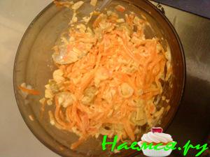 Салат с корейской морковкой и крабовыми палочками