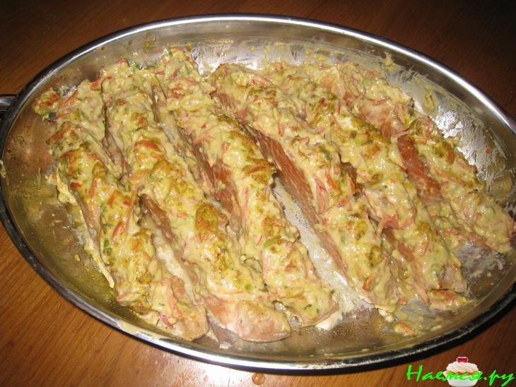 Стейки семги под авокадо