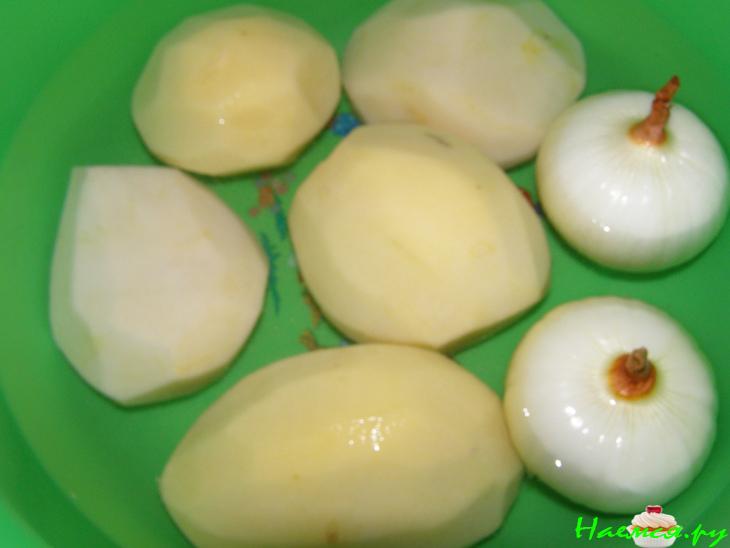 Картофельные лодочки с печёнкой