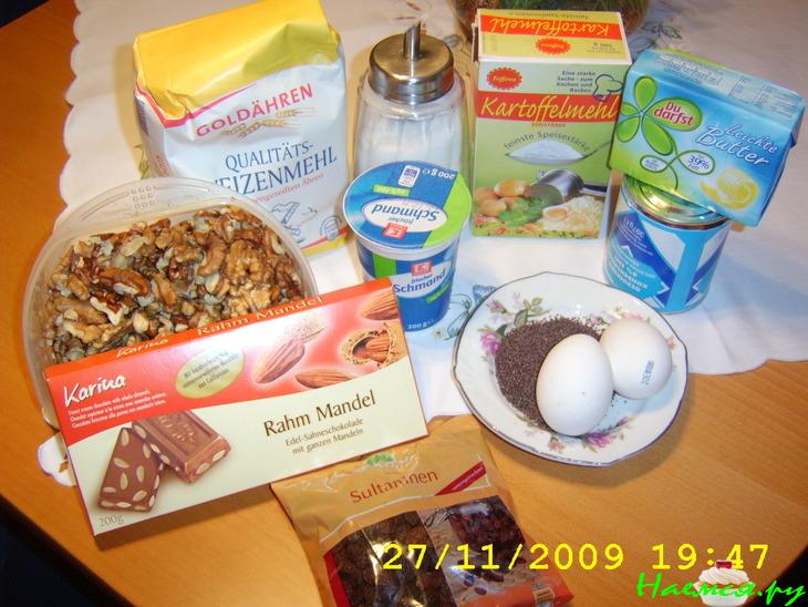 Торт Новогодний с изюмом, орехами и маком