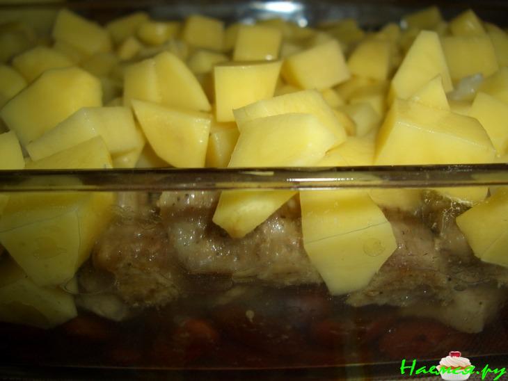 Свинина с фасолью и галушками Свинина с фасолью и галушками