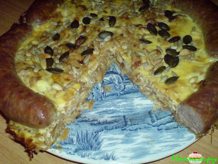 Торт закусочный из охотничьих колбасок Торт закусочный из охотничьих колбасок