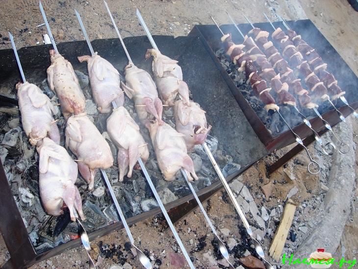 Перепелки на шампурах