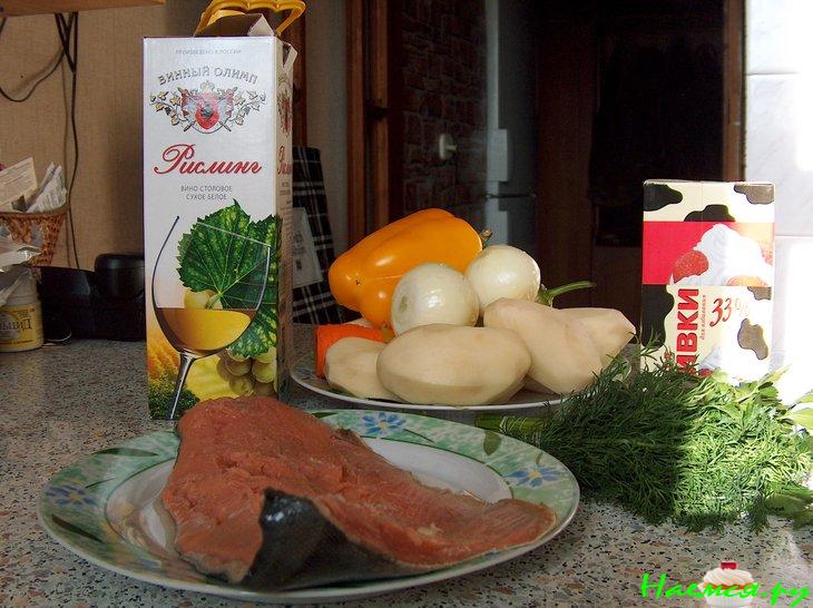 Сливочный суп с семгой