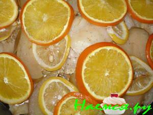 Курица с овощами и фруктами