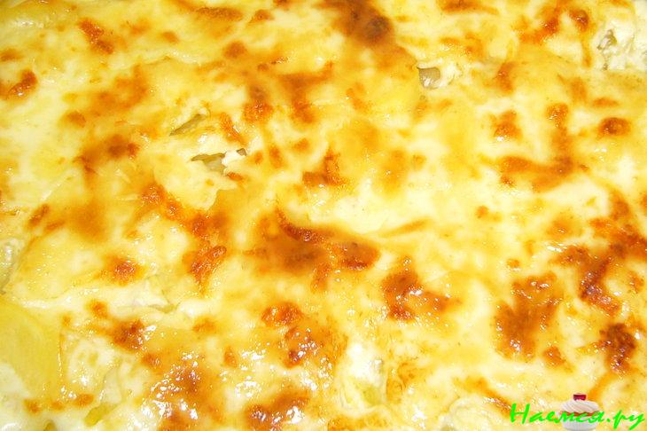 Рыбная запеканка с сыром "Сулугуни"