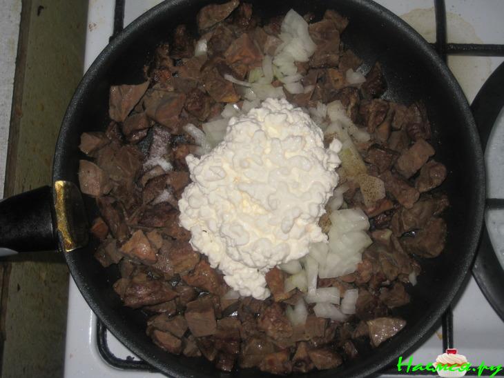 Легкое, тушенное с зернистым творогом