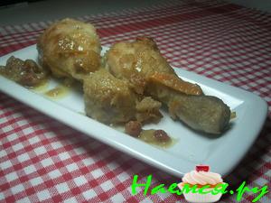 Курица с грушами в вине