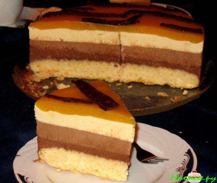 Торт "Триколор" под манговым покрытием Торт "Триколор" под манговым покрытием