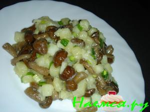 Салат-закуска с картофелем и опятами Салат-закуска с картофелем и опятами