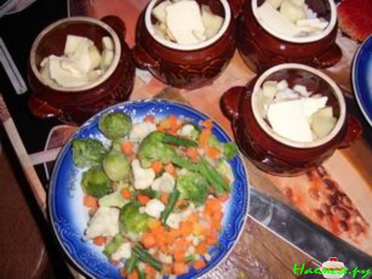 Мясо с овощами в горшочке