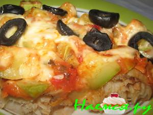 Рыба запеченная с кабачками