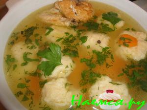 Масляные клёцки с бульоном