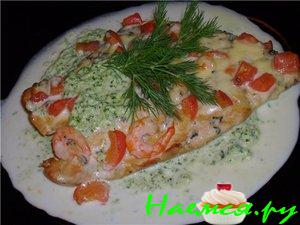 Куриные грудки с креветками