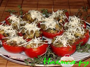 Помидоры с баклажановой начинкой