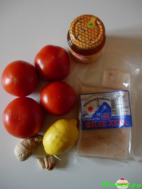 Хек с томатно-имбирным соусом