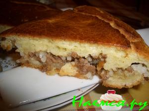 Пирог "Сдобри" с рисом и фаршем