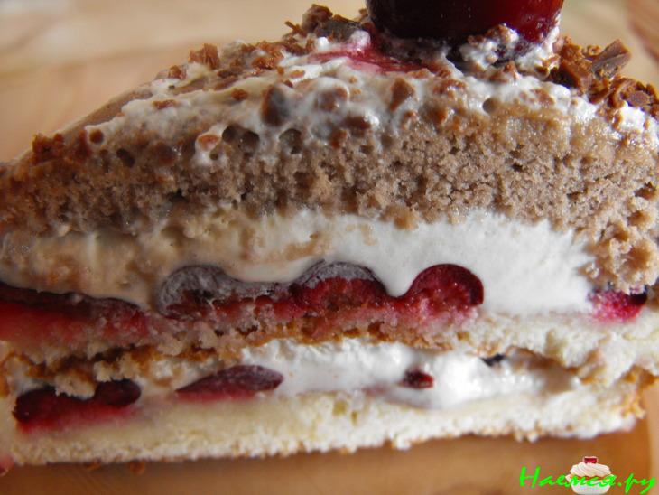 Торт-мороженое со свежей вишней