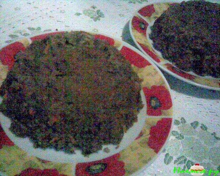 Пикантная рисовая запеканочка с куриной печенью и черносливом