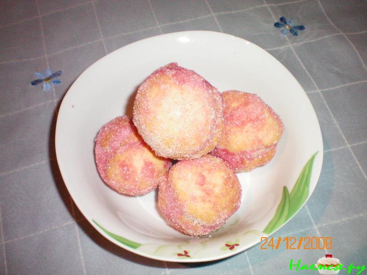 Пирожное "Персики"  со сгущенкой и орешками