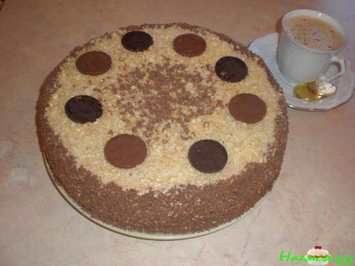 Вафельный шоколадный торт