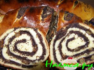 Рулет дрожжевой на молоке с маком