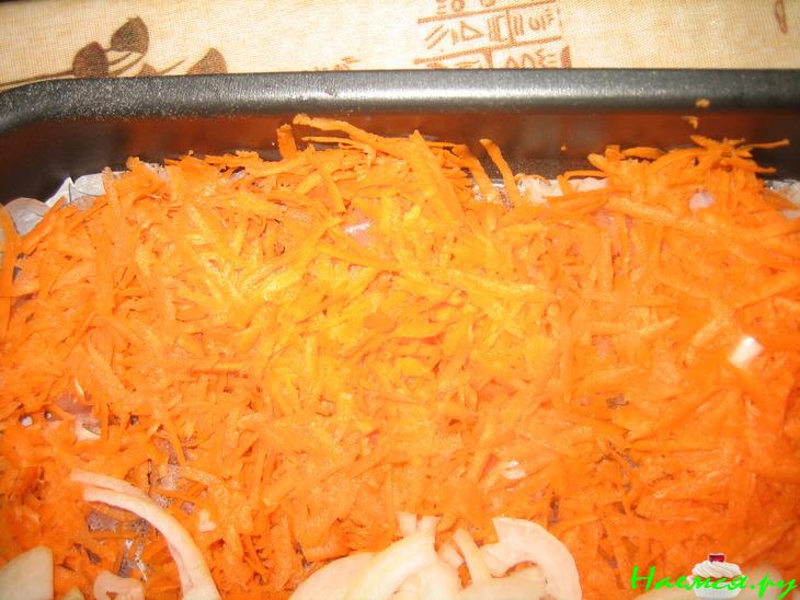 Рыбная запеканка с овощами под майонезом