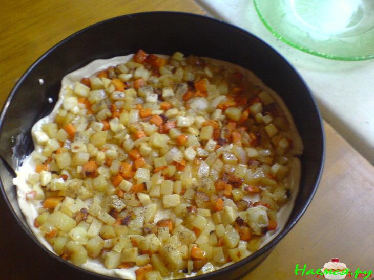 Слоёный пирог с овощами