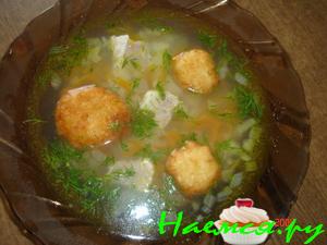 Суп с сырными лепёшечками