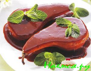 Груша в шоколадном соусе