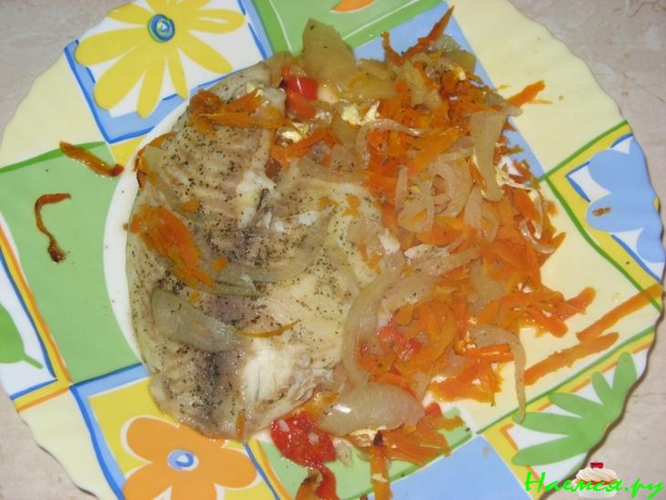 Морская курица с овощами в фольге