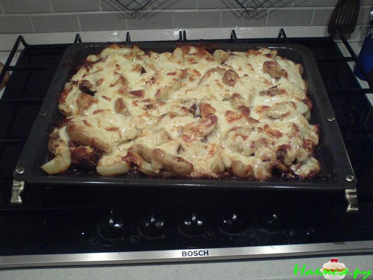 Печенка куриная с картофелем