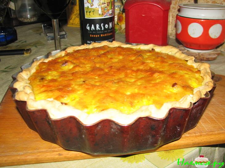 Открытый пирог с лисичками