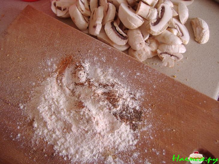 Салат с фаршем и грибами "Экспромт"