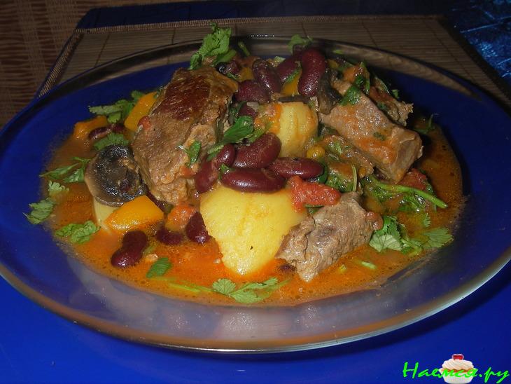 Рагу из баранины с фасолью и овощами Рагу из баранины с фасолью и овощами