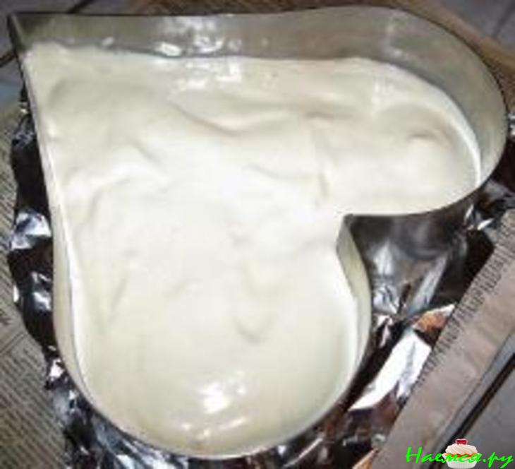 Торт "Валентинка" с мандаринами и киви